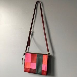 Red Fossil Crossbody Leather Purse